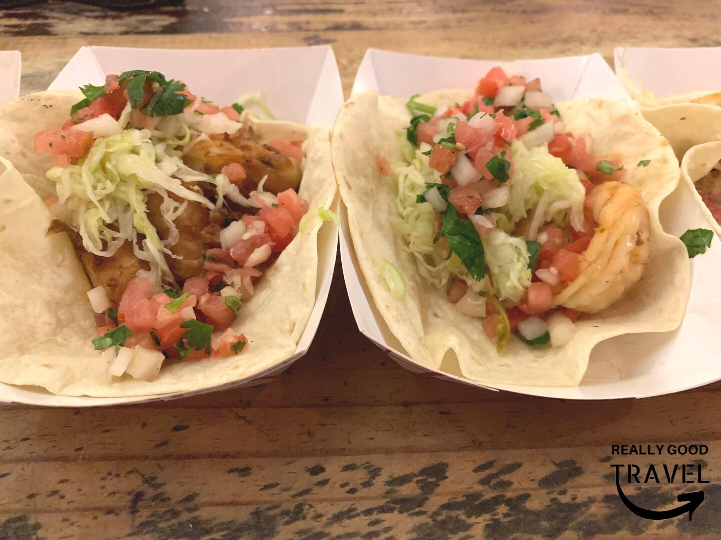 Taco Spot Softshell crab taco &amp; shrimp taco hollywood beach florida boardwalk