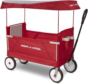Radio Flyer 3-In-1 EZ Folding Wagon with Canopy for kids and cargo